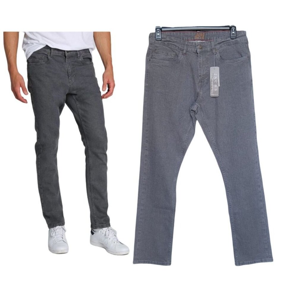 JACHS New York Mens Jeans Sz 33*31 JACHS New York Grey Slim Fit Tapered leg Pant